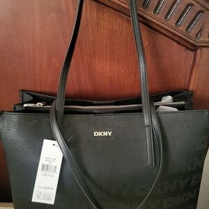 DKNY Black Textured Tote Bag